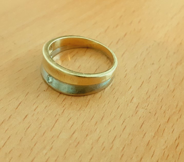 Gold 585 Ring Stein weiß ca. 5,2g – Foto 2