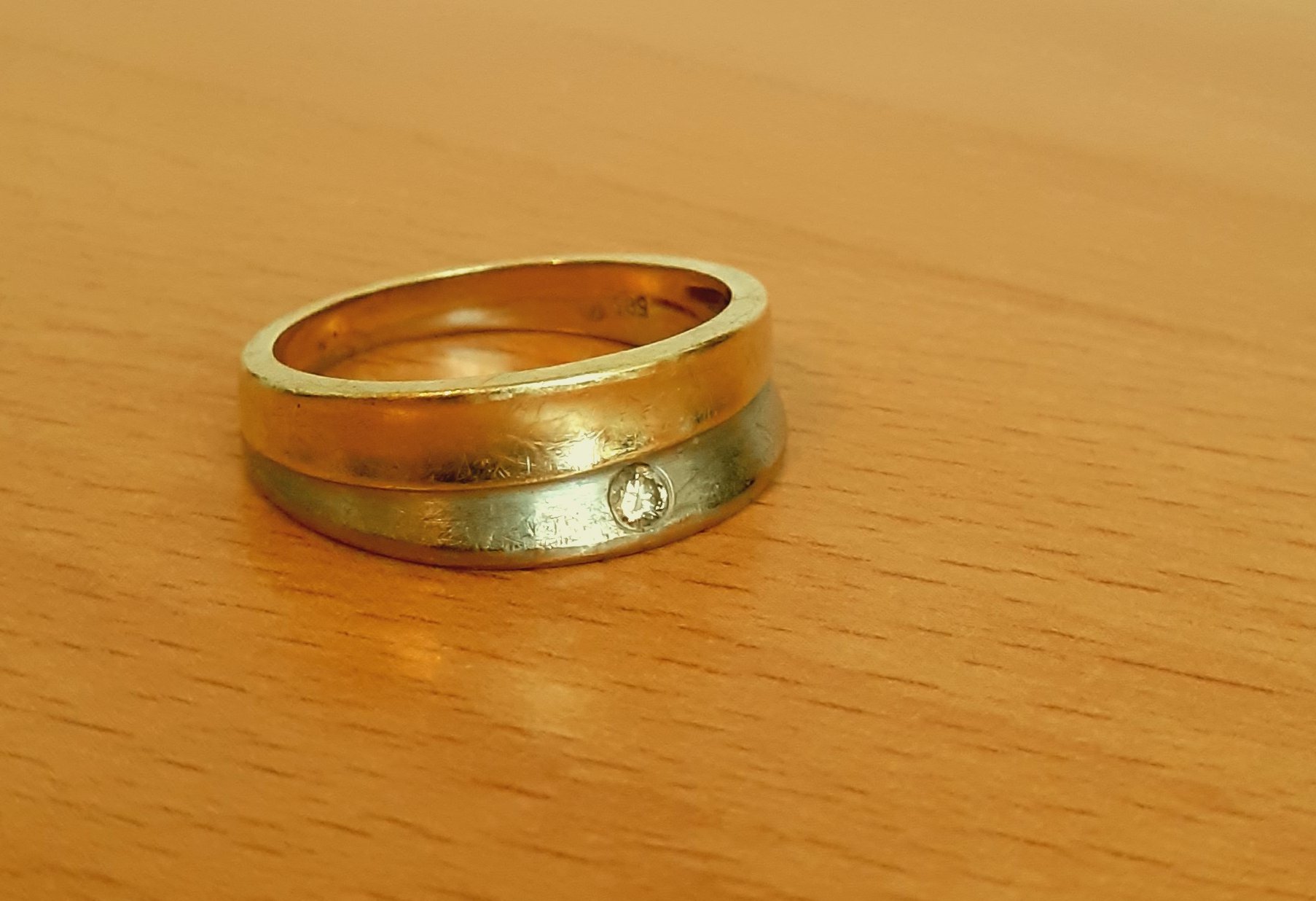 Gold 585 Ring Stein weiß ca. 5,2g – Foto 4