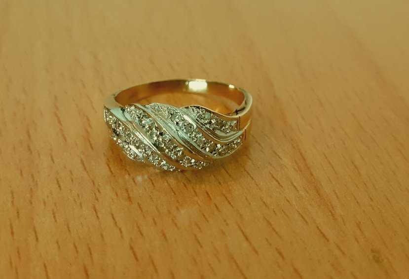 Gold 585 Ring Glitzer bicolor ca. 3,77g