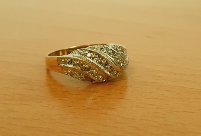 Gold 585 Ring Glitzer bicolor ca. 3,77g – Foto 2