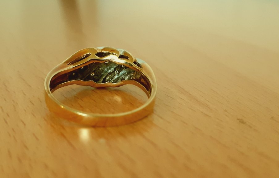 Gold 585 Ring Glitzer bicolor ca. 3,77g – Foto 3