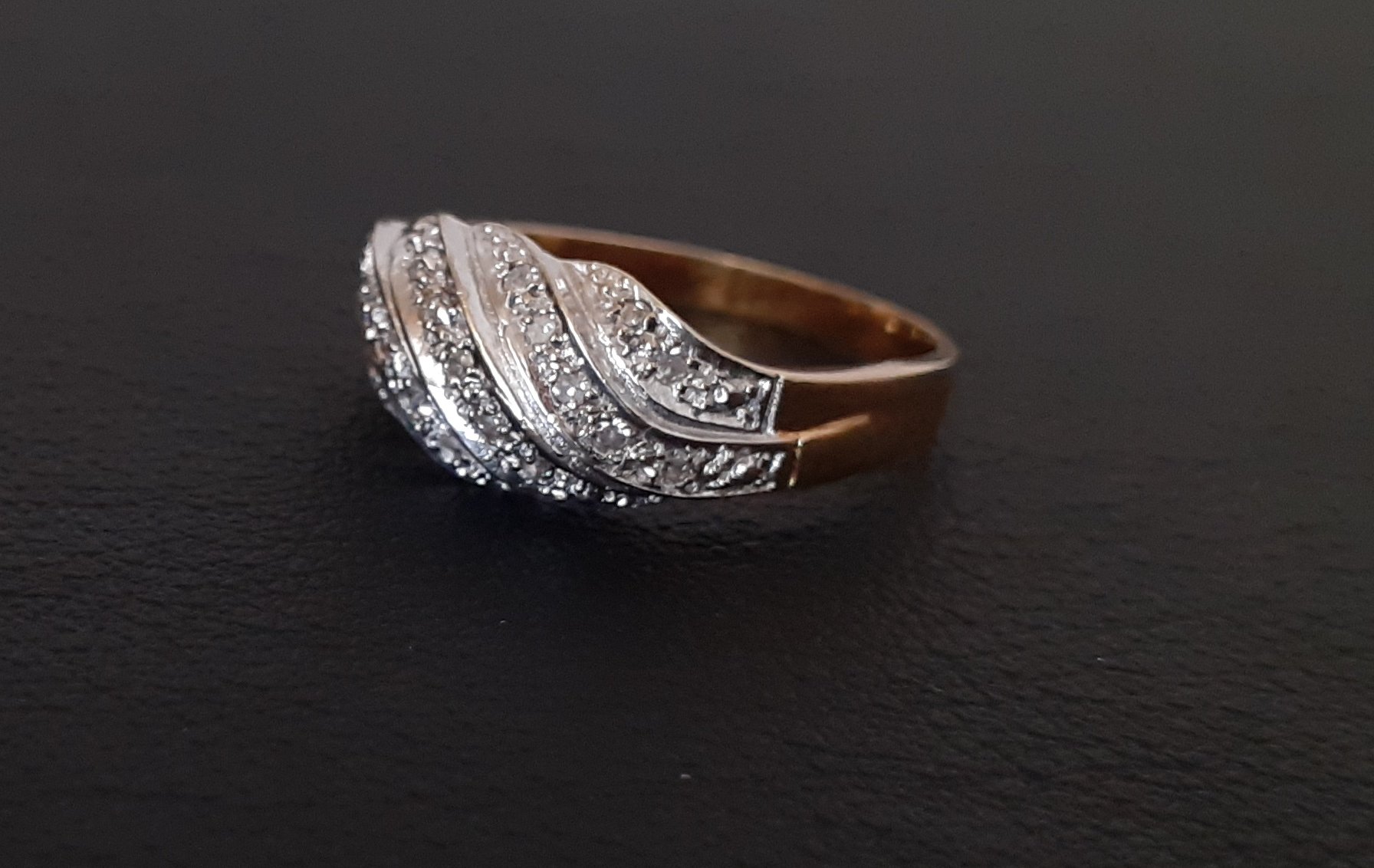 Gold 585 Ring Glitzer bicolor ca. 3,77g – Foto 5