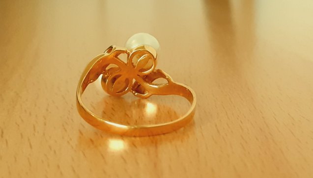 Gold 750 Ring 2 Perlen ca. 4,1g – Foto 2