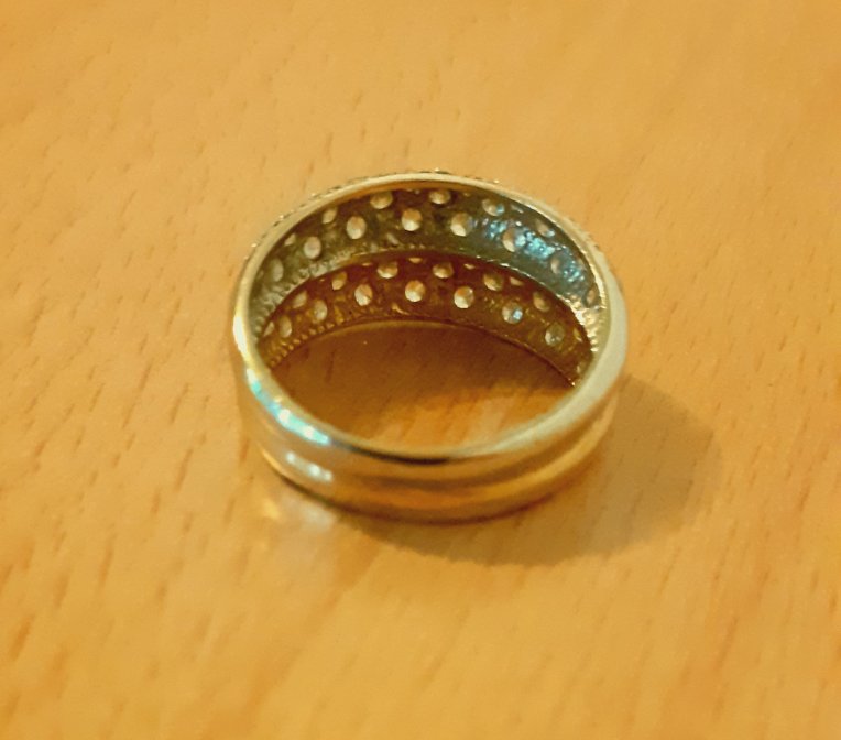 Gold 585 Ring bicolor Glitzer ca. 3,87g – Foto 2