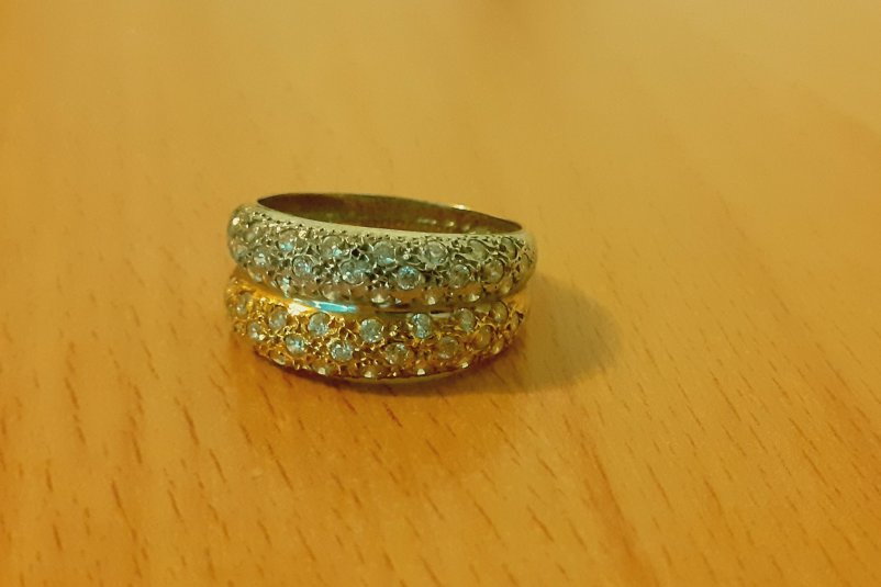 Gold 585 Ring bicolor Glitzer ca. 3,87g – Foto 3
