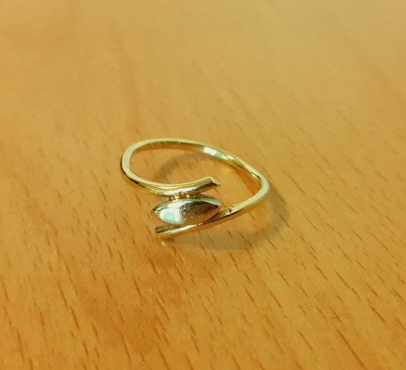 Gold 585 Ring bicolor Mittelstück ca. 1,79g