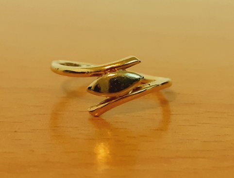 Gold 585 Ring bicolor Mittelstück ca. 1,79g – Foto 2