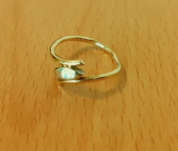 Gold 585 Ring bicolor Mittelstück ca. 1,79g – Foto 5