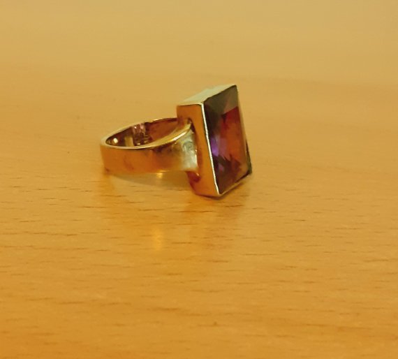 Gold 585 Ring Stein violett ca. 5,74g – Foto 2