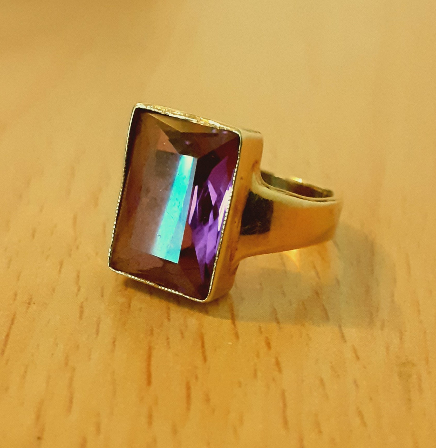 Gold 585 Ring Stein violett ca. 5,74g – Foto 4