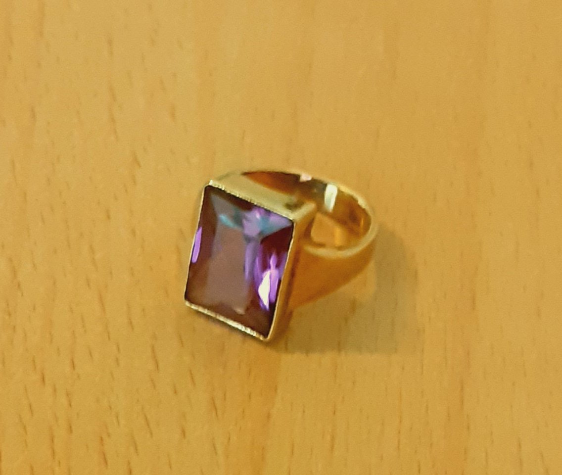 Gold 585 Ring Stein violett ca. 5,74g – Foto 5