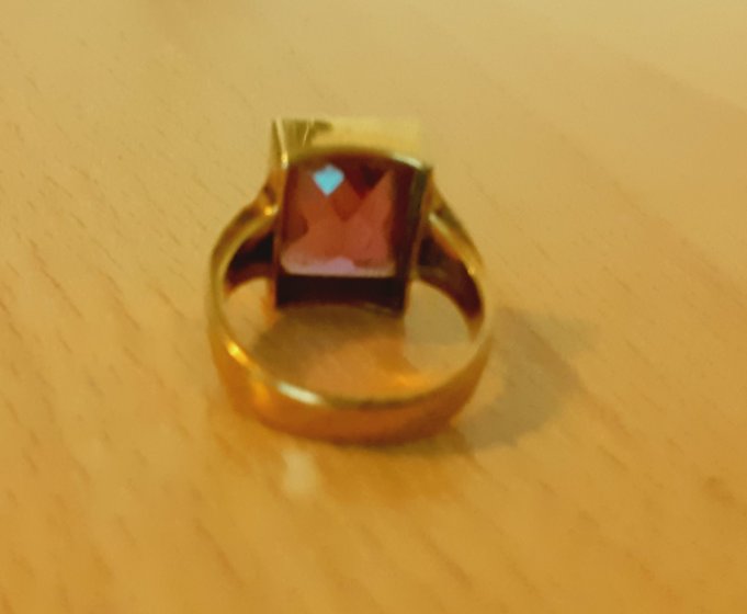 Gold 585 Ring Stein violett ca. 5,74g – Foto 6