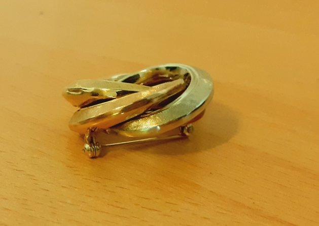 Gold 585 Brosche tricolor ca. 11,22g – Foto 3