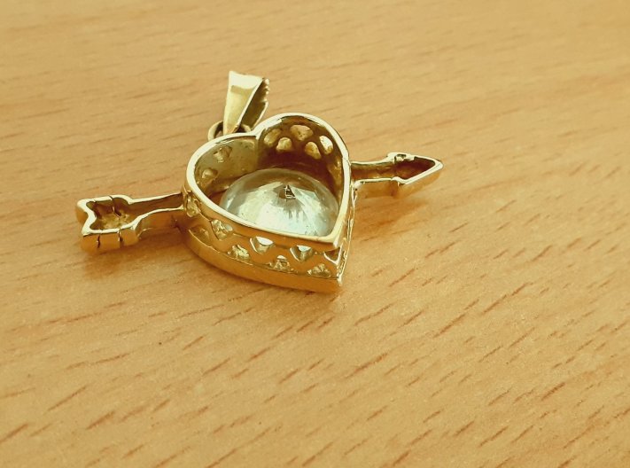 Gold 585 Anhänger Herz Stein weiß ca. 4,97g – Foto 5