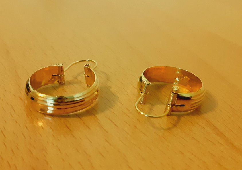 Gold 585 Creolen Riffel ca. 2,39g