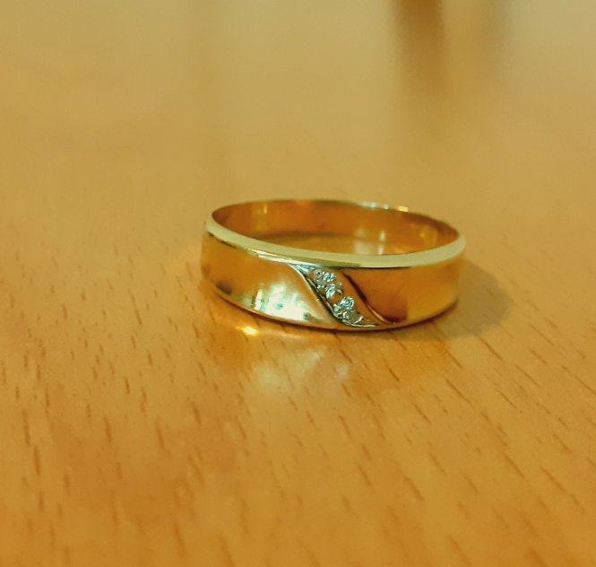 Gold 585 Ring weiße Steine ca. 1,83g – Foto 2