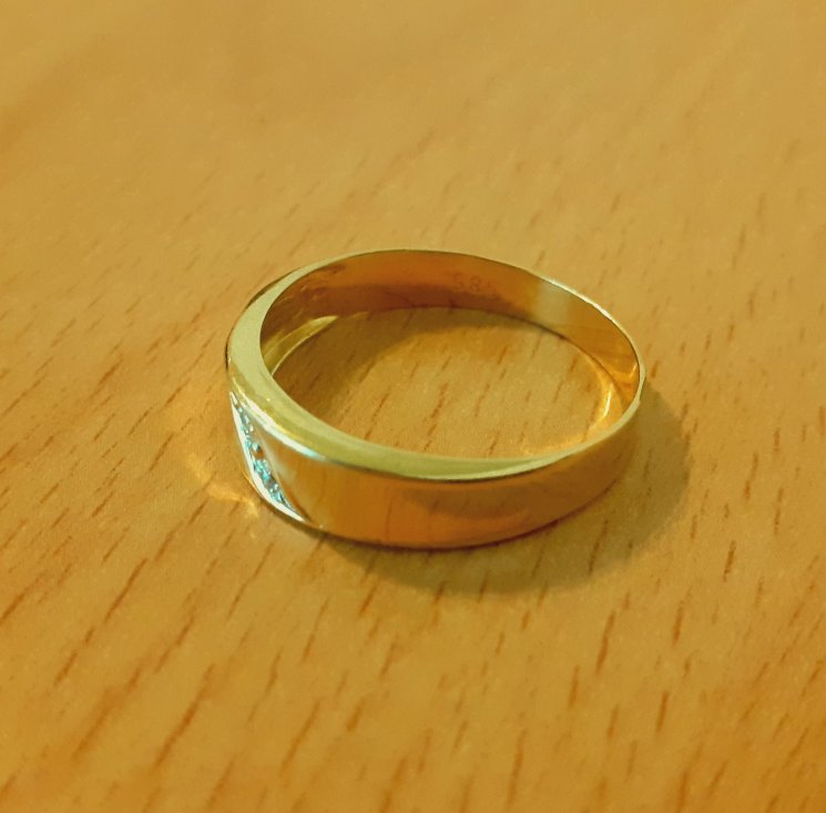Gold 585 Ring weiße Steine ca. 1,83g – Foto 3