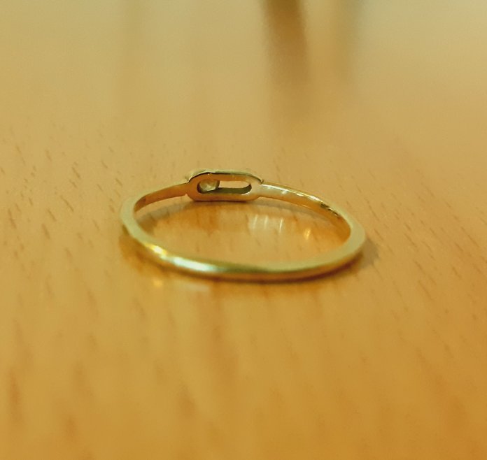 Gold 585 Ring Stein weiß ca. 0,83g – Foto 2