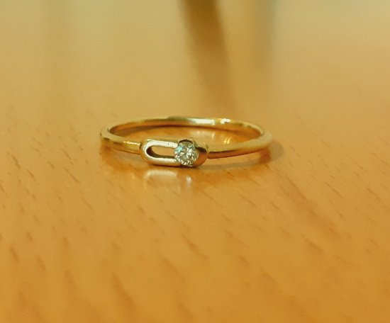 Gold 585 Ring Stein weiß ca. 0,83g – Foto 3