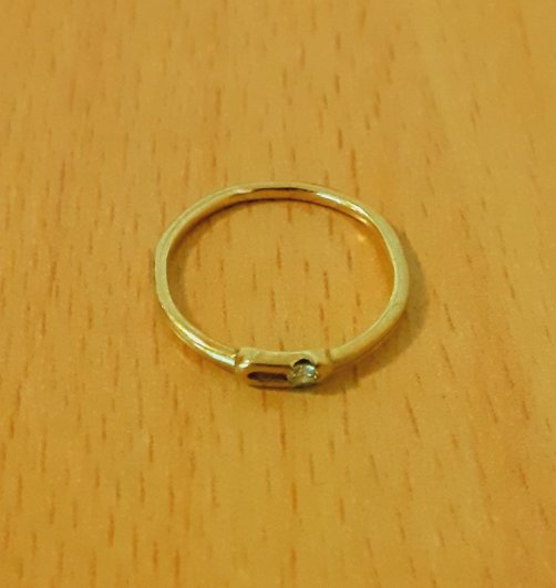 Gold 585 Ring Stein weiß ca. 0,83g – Foto 4
