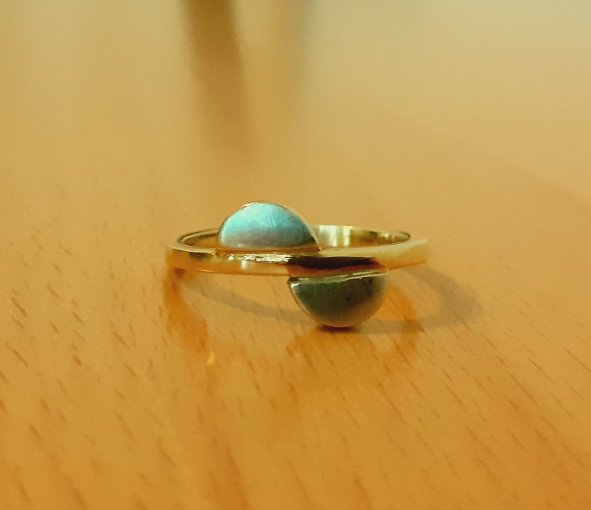 Gold 585 Ring Halbkreise ca. 2,34g