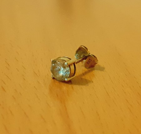 Gold 585 Ohrstecker Stein Einzelstück ca. 0,71g