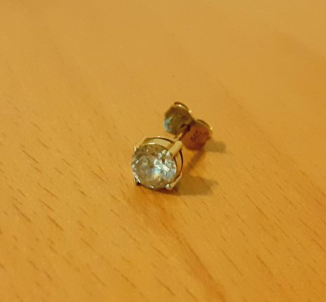 Gold 585 Ohrstecker Stein Einzelstück ca. 0,71g – Foto 3