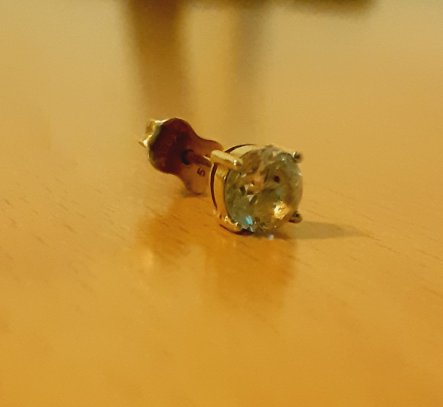 Gold 585 Ohrstecker Stein Einzelstück ca. 0,71g – Foto 5
