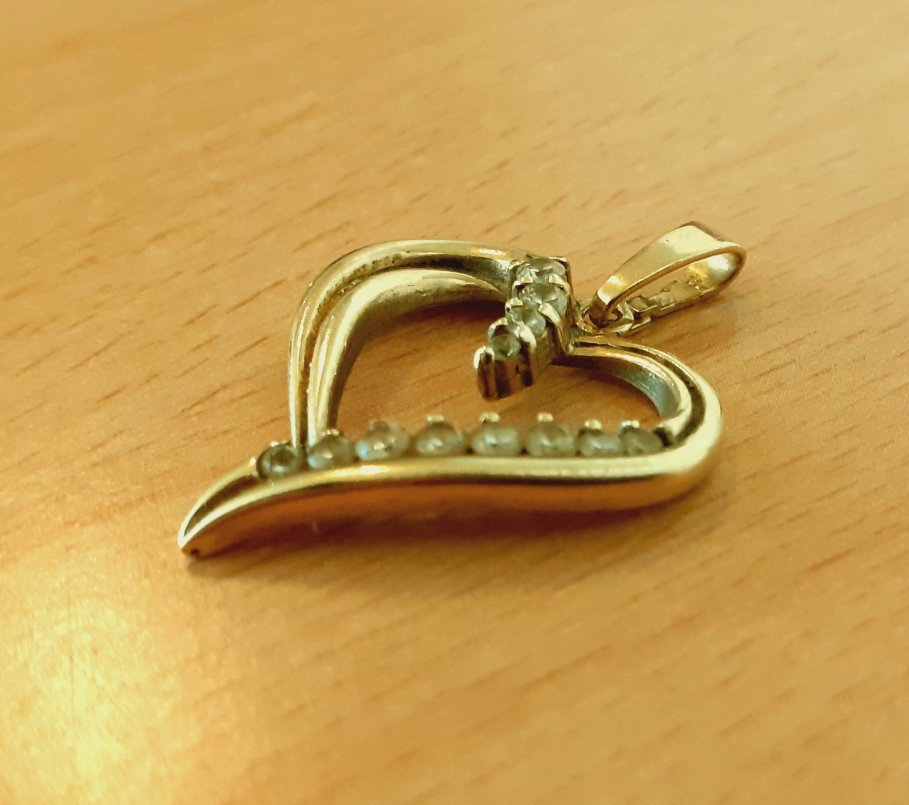 Gold 333 Anhänger Herz m. Steine ca. 3,59g – Foto 2
