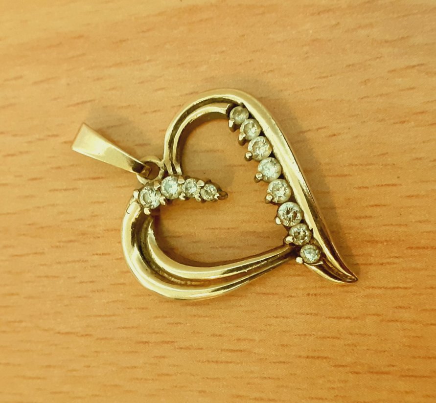 Gold 333 Anhänger Herz m. Steine ca. 3,59g – Foto 3