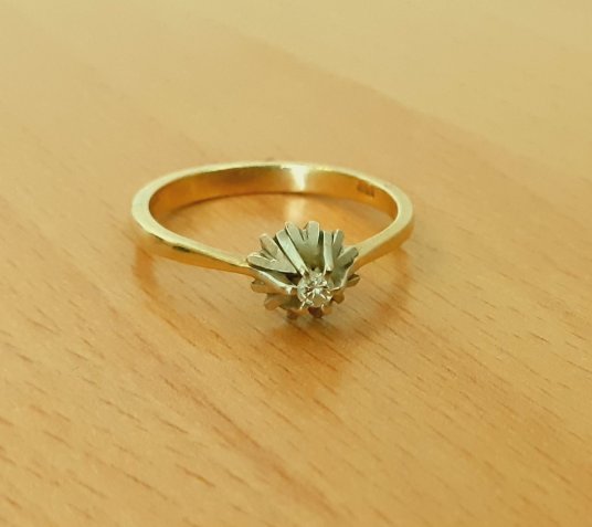 Gold 750 Ring Solitär ca. 3,71g – Foto 5