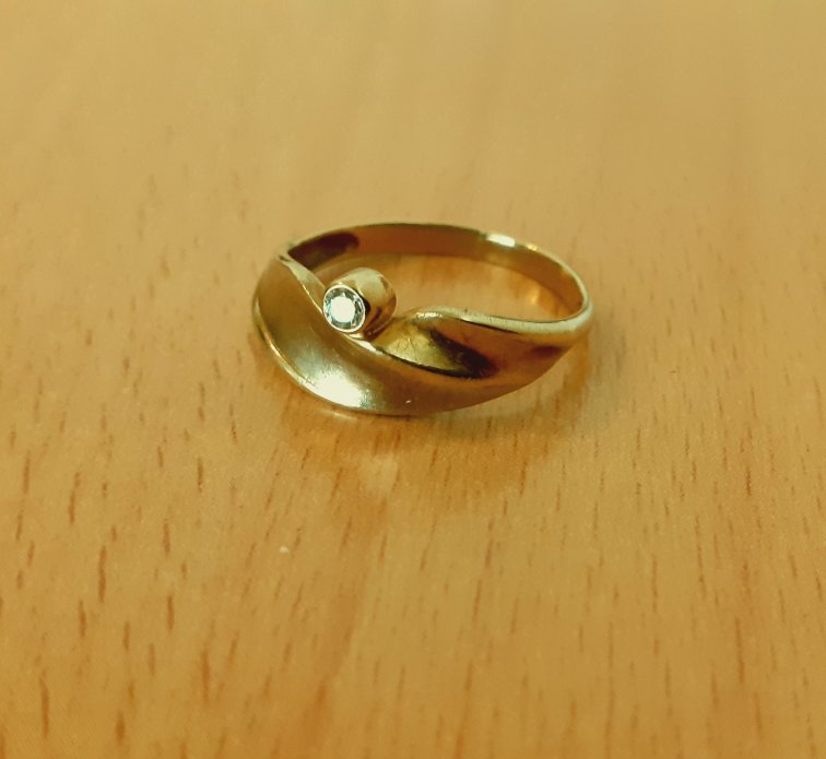 Gold 333 Ring Stein weiß ca. 1,77g – Foto 2