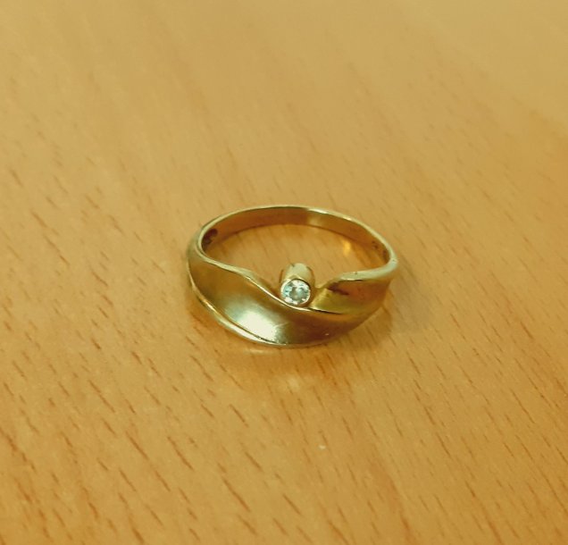 Gold 333 Ring Stein weiß ca. 1,77g – Foto 3