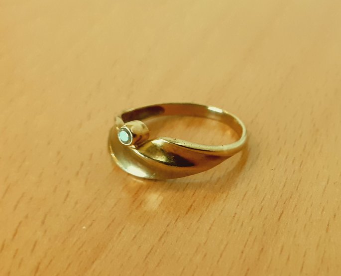 Gold 333 Ring Stein weiß ca. 1,77g – Foto 4