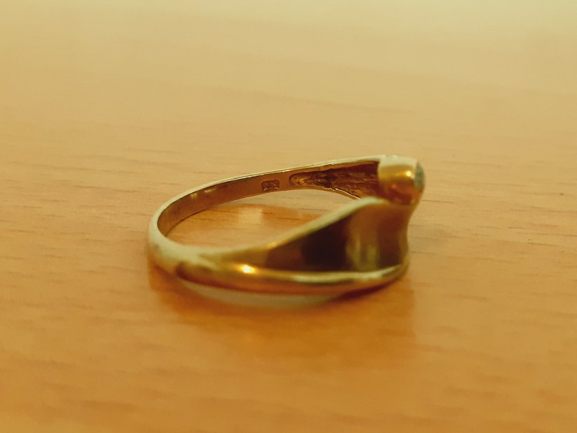 Gold 333 Ring Stein weiß ca. 1,77g – Foto 5