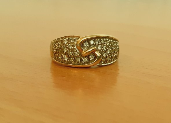 Gold 333 Ring Steine weiß ca. 4,26g – Foto 2