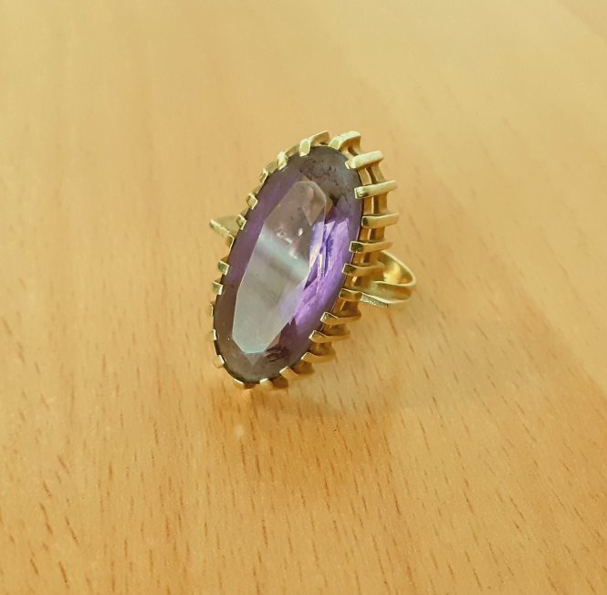 Gold 585 Ring Stein violett ca. 7,5g – Foto 2