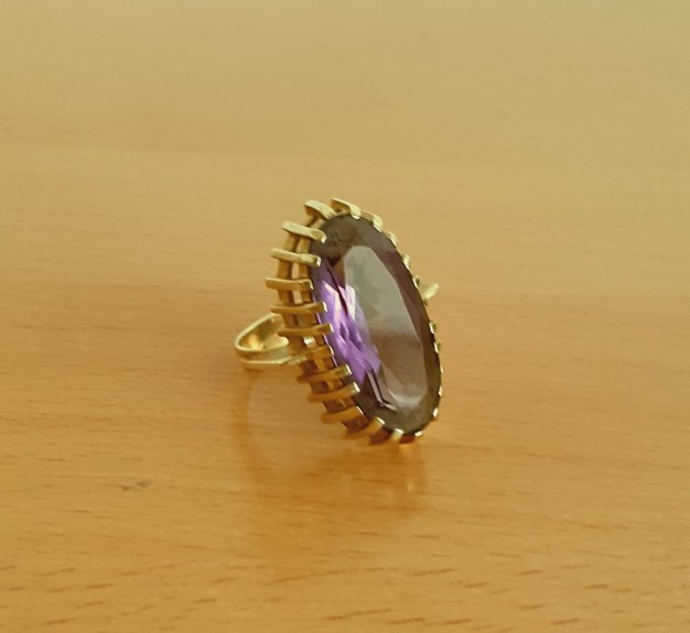Gold 585 Ring Stein violett ca. 7,5g – Foto 3