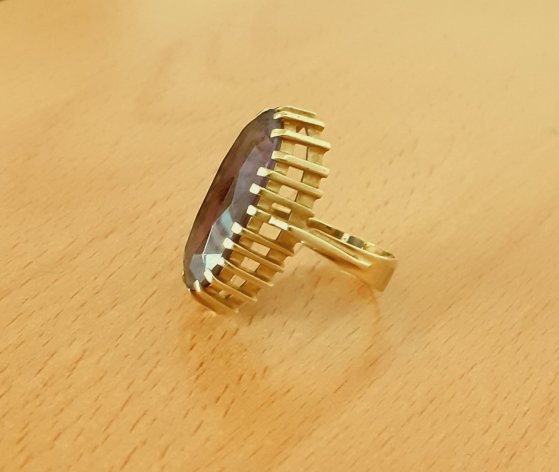 Gold 585 Ring Stein violett ca. 7,5g – Foto 5