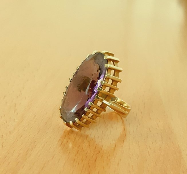 Gold 585 Ring Stein violett ca. 7,5g – Foto 7