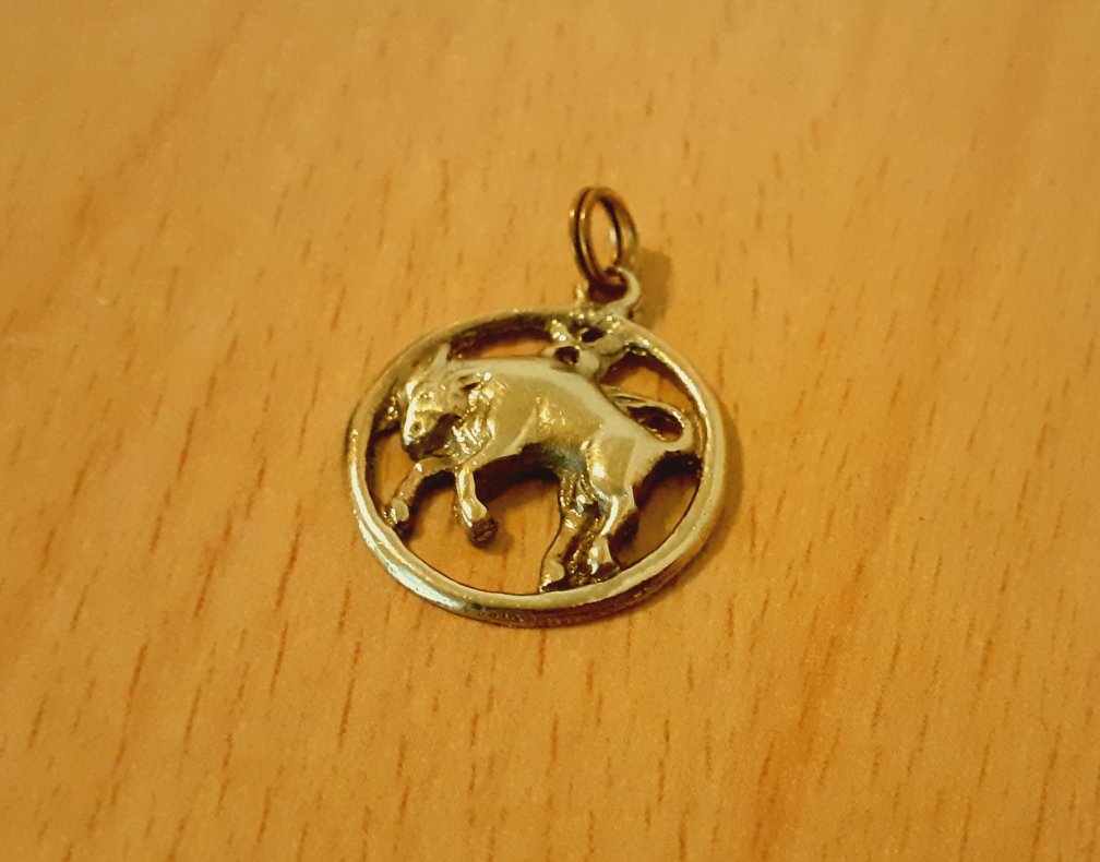 Gold 333 Anhänger Sternz Stier ca. 2,24g