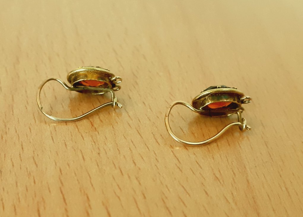 Gold 585 Brisuren Steine rot ca. 2,44g – Foto 2