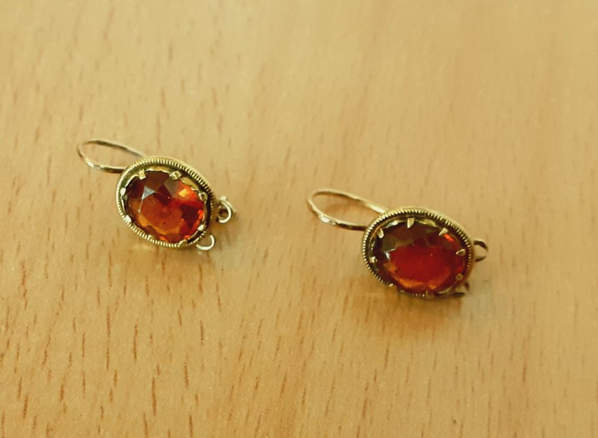 Gold 585 Brisuren Steine rot ca. 2,44g – Foto 4