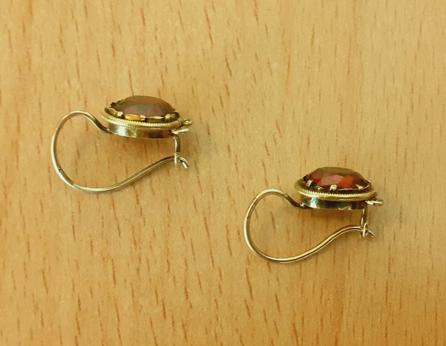 Gold 585 Brisuren Steine rot ca. 2,44g – Foto 5