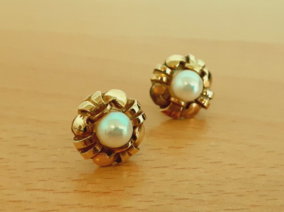 Gold 585 Ohrstecker Perle ca. 5,76g