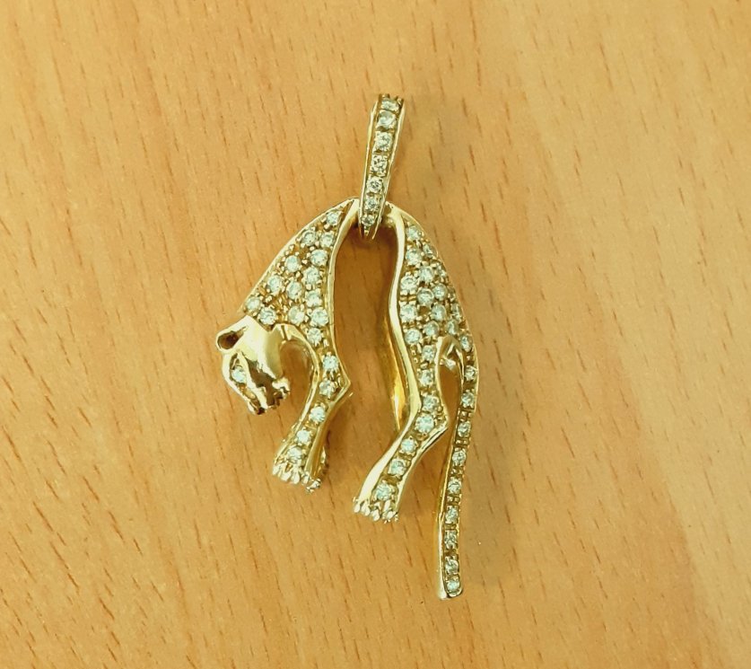 Gold 585 Anhänger Panther ca. 21,52g