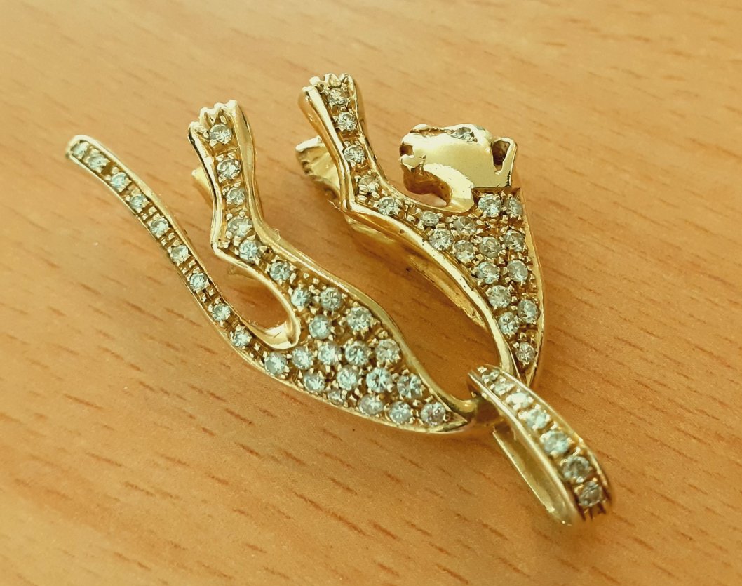 Gold 585 Anhänger Panther ca. 21,52g – Foto 2