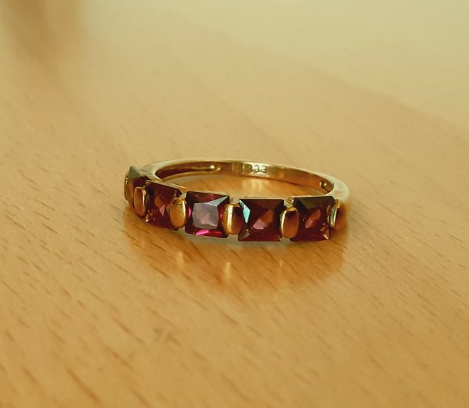 Gold 333 Ring 5 Steine violett ca. 1,87g – Foto 3