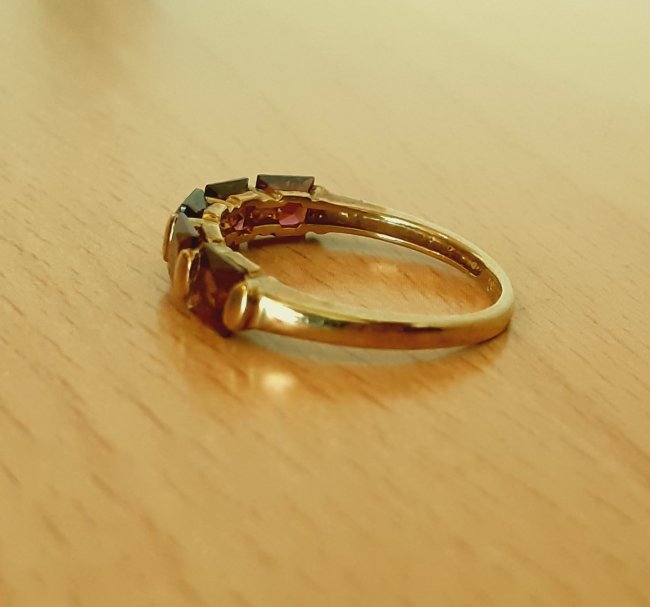 Gold 333 Ring 5 Steine violett ca. 1,87g – Foto 5