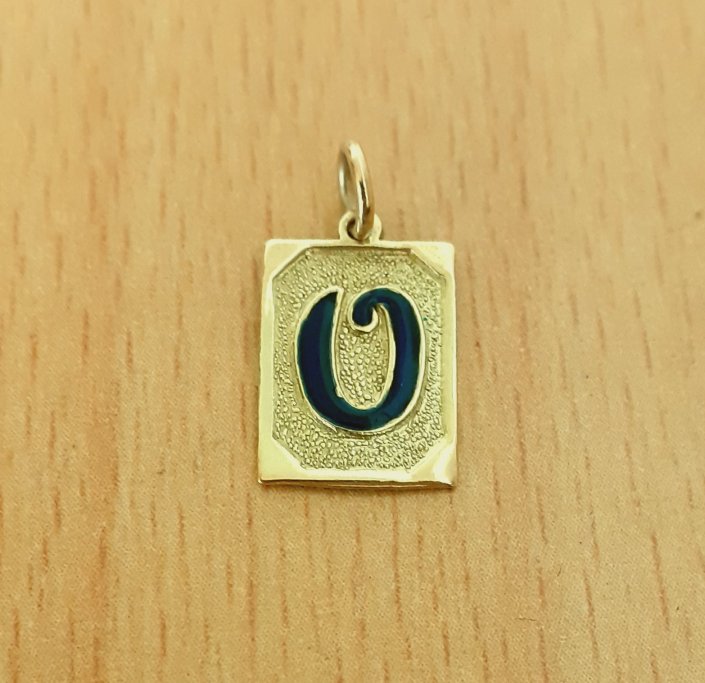 Gold 585 Anhänger Buchstabe O Ö ca. 0,58g